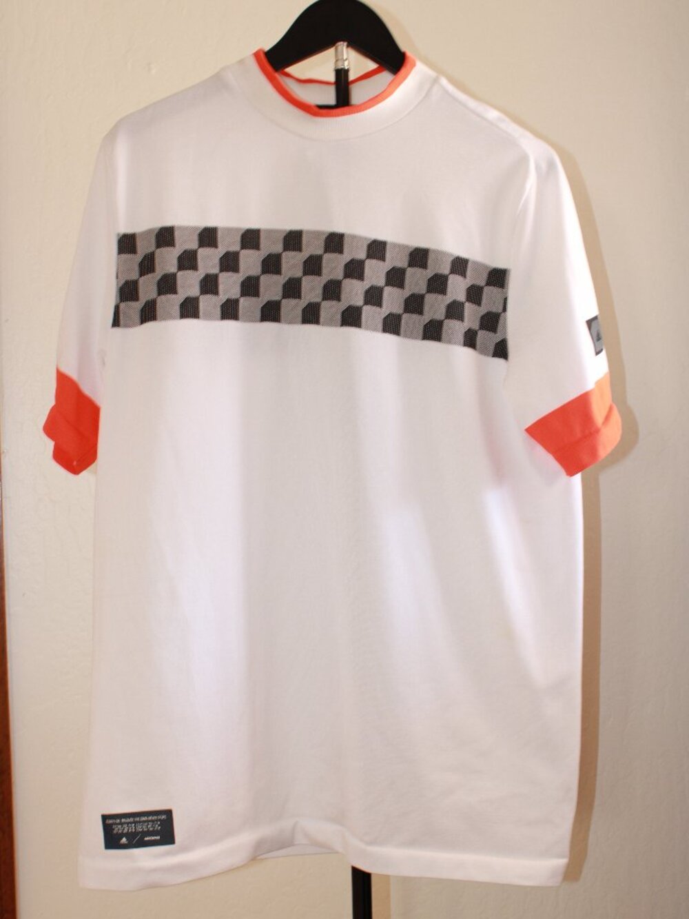 NWT Adidas Adicross Checkered Golf Polo White Coral Men’s M